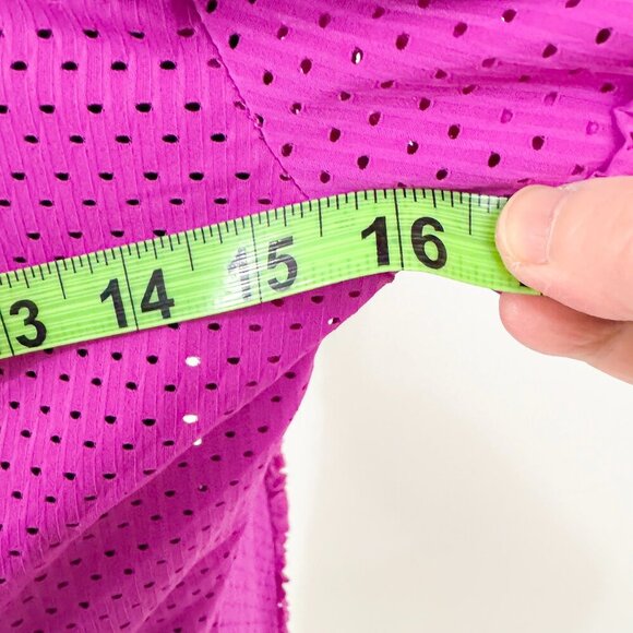 JEAN PAUL GAULTIER JPG MAGENTA PINK PURPLE BUTTON UP COLLARED SHIRT WITH RUFFLES - Picture 7 of 7